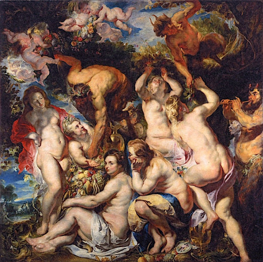 Allegory of Fertility, vintage artwork by Jacob Jordaens, 12x8" (A4) Poster