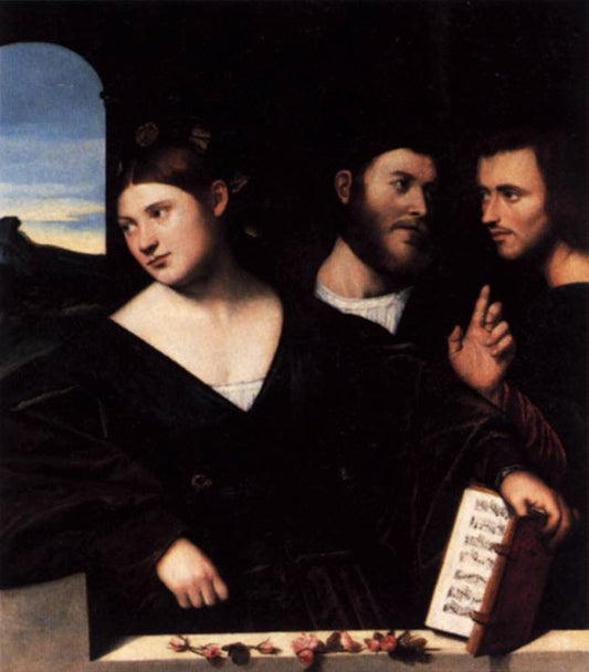 Allegory of Love, vintage artwork by Bernardino Licinio, A3 (16x12") Poster Print