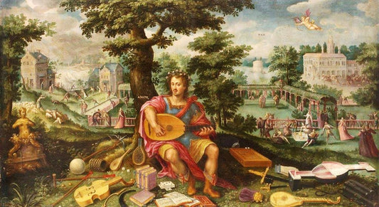 Allegory of love, vintage artwork by Unknown - Flemish School 15th Century, A3 (16x12") Poster Print