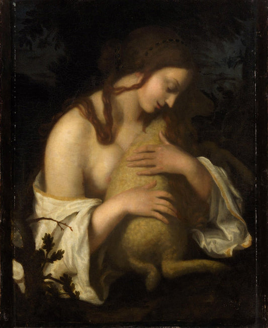 Allegory of Meekness, vintage artwork by Giovanni Biliverti, 12x8" (A4) Poster