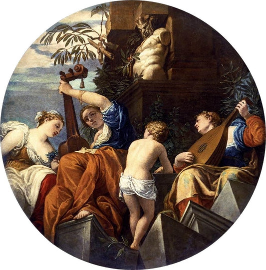 Allegory of Music, vintage artwork by Veronese, A3 (16x12") Poster Print