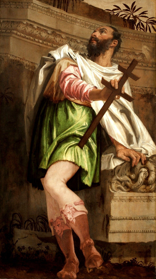Allegory of Navigation with a Cross-Staff - Averroës, vintage artwork by Veronese, A3 (16x12") Poster Print