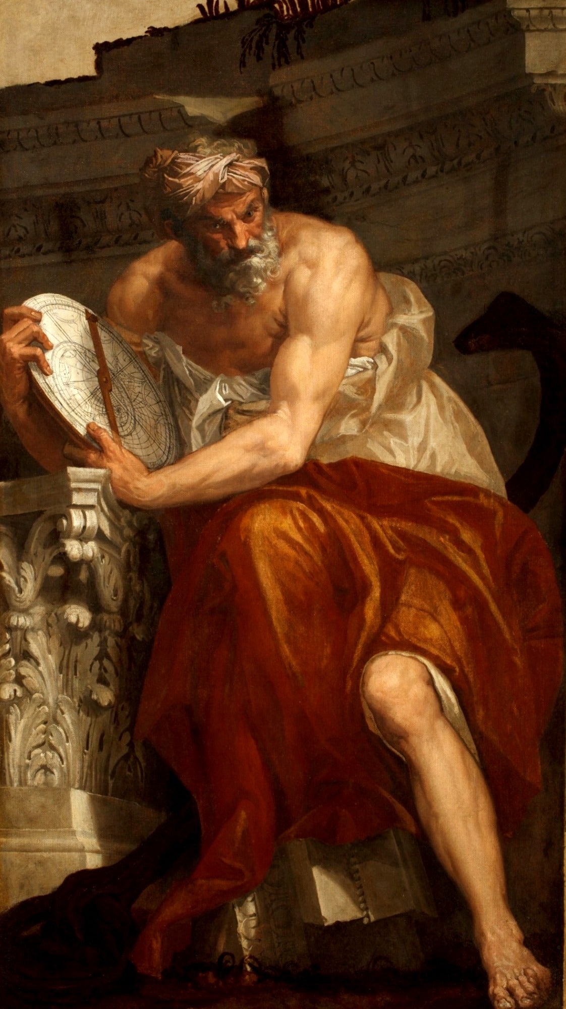 Allegory of Navigation with an Astrolabe - Ptolemy, vintage artwork by Veronese, A3 (16x12") Poster Print