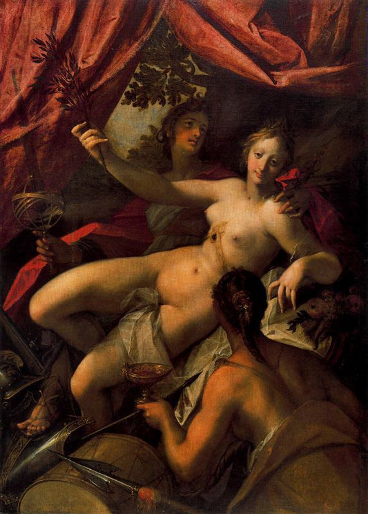 Allegory of Peace, Art and Abundance, vintage artwork by Hans von Aachen, A3 (16x12") Poster Print