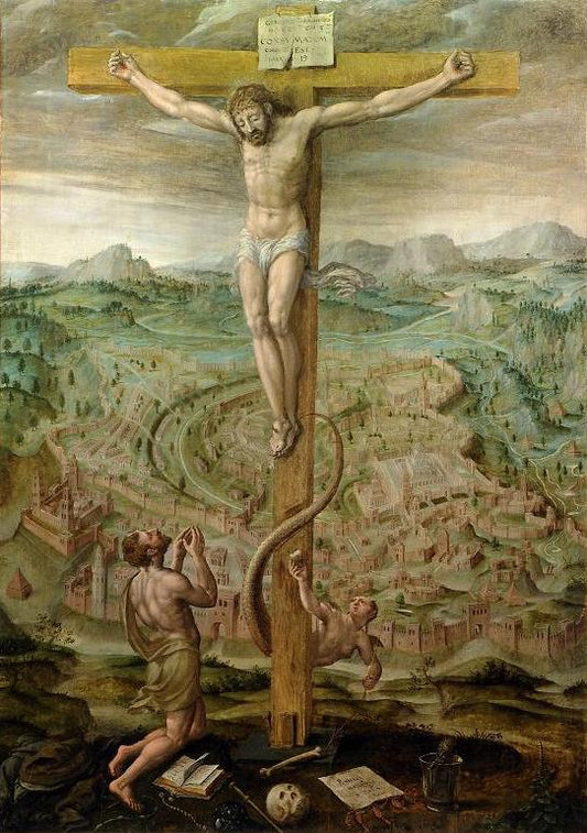 Allegory of salvation and sin, vintage artwork by Hans Vredeman de Vries, A3 (16x12") Poster Print
