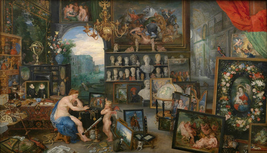 Allegory of Sight, vintage artwork by Jan Brueghel the Elder, 12x8" (A4) Poster