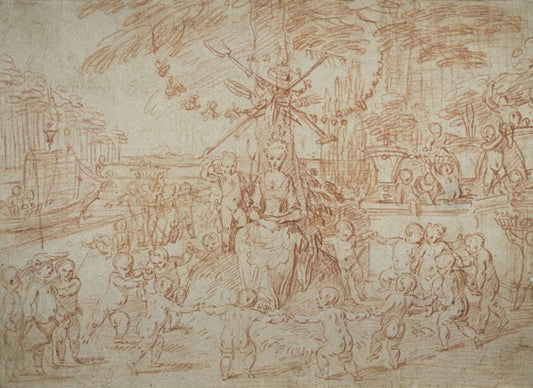 Allegory of Spring, or the Young Gardeners by  Jean Antoine Watteau, 23x16"( A2 size) Poster Print