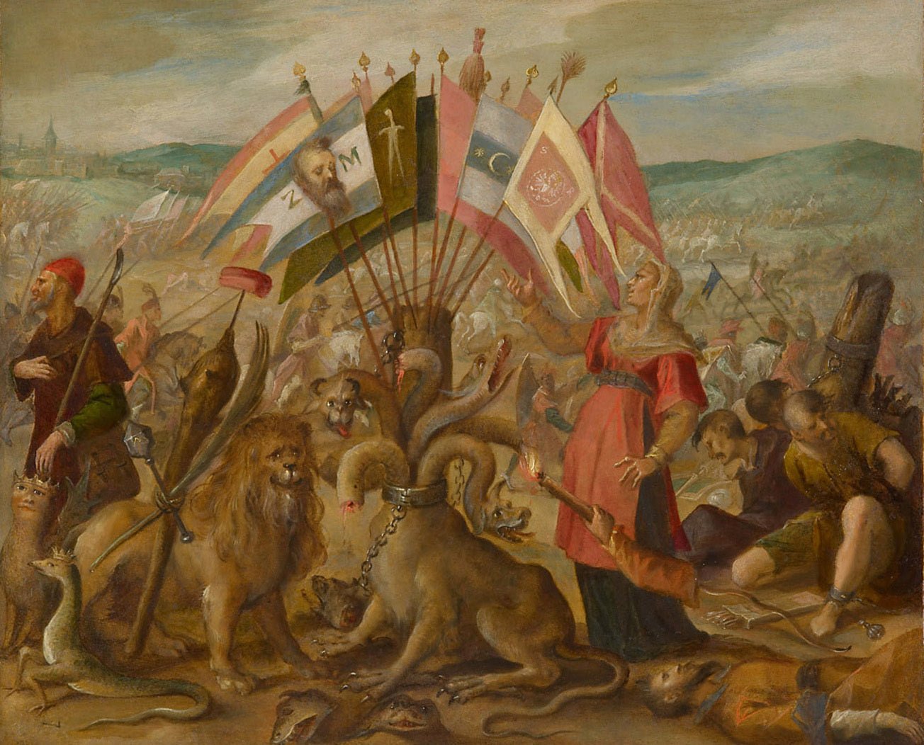 Allegory of the Battle at Brasov, vintage artwork by Hans von Aachen, A3 (16x12") Poster Print