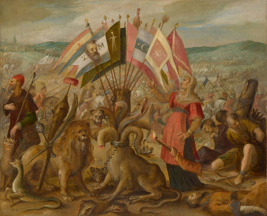 Allegory of the Battle at Brasov, vintage artwork by Hans von Aachen, A3 (16x12") Poster Print