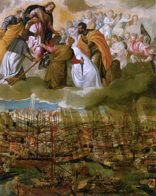 Allegory of the Battle of Lepanto, vintage artwork by Veronese, A3 (16x12") Poster Print