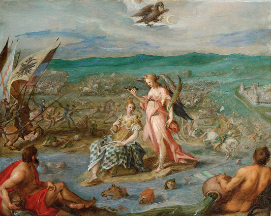 Allegory of the Battle of Sisek, vintage artwork by Hans von Aachen, A3 (16x12") Poster Print
