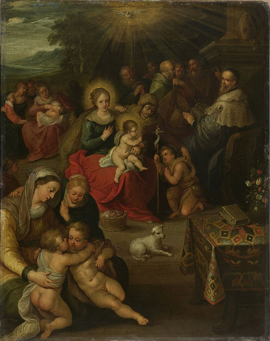 Allegory of the Christ Child as the Lamb of God, vintage artwork by Frans Francken the Younger, 12x8" (A4) Poster