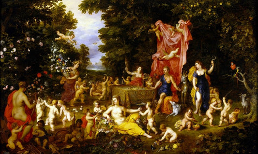 Allegory of the Five Senses, vintage artwork by Hendrick van Balen, 12x8" (A4) Poster