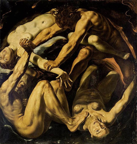 Allegory of the Four Elements, vintage artwork by Louis Finson, 12x8" (A4) Poster