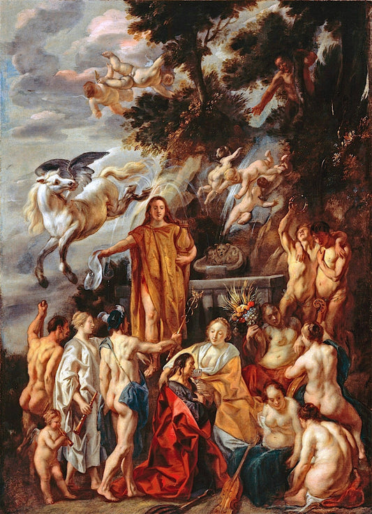 Allegory of the Poet, vintage artwork by Jacob Jordaens, 12x8" (A4) Poster