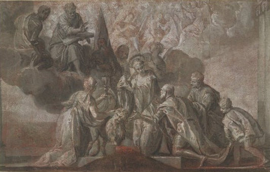 Allegory of the Victory of Lepanto, vintage artwork by Veronese, A3 (16x12") Poster Print