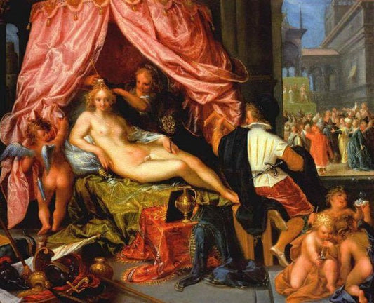 Allegory of Vanity, vintage artwork by Pieter Isaacsz, 12x8" (A4) Poster