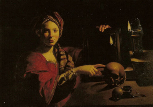 Allegory of Vanity, vintage artwork by Trophîme Bigot, 12x8" (A4) Poster