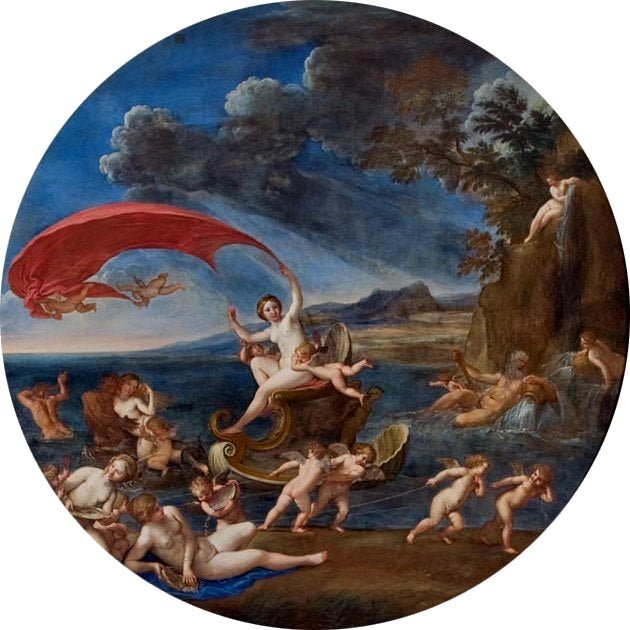 Allegory of Water, vintage artwork by Francesco Albani, 12x8" (A4) Poster