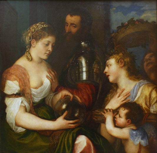 Allegory on Marriage, vintage artwork by Titian, A3 (16x12") Poster Print