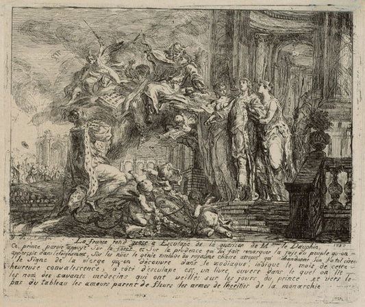 Allegory on the Convalescence of the Dauphin by  Gabriel Jacques de Saint-Aubin, 23x16"( A2 size) Poster Print