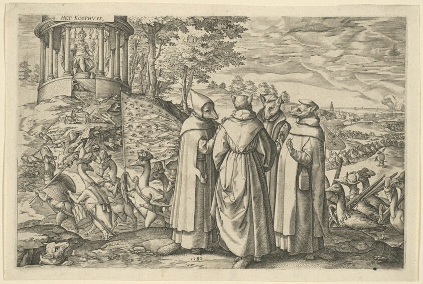 Allegory on the Defeat of the Duke of Alva at Brielle by  Artist unknown, 23x16"( A2 size) Poster Print