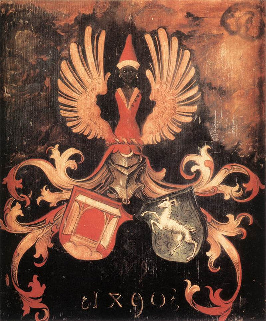 Alliance Coat of Arms of the Dürer and Holper Families, vintage artwork by Albrecht Dürer, A3 (16x12") Poster Print