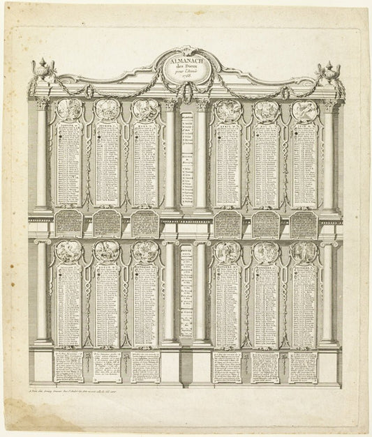 Almanach of the Gods for the Year 1768 by  Gabriel Jacques de Saint-Aubin, 23x16"( A2 size) Poster Print