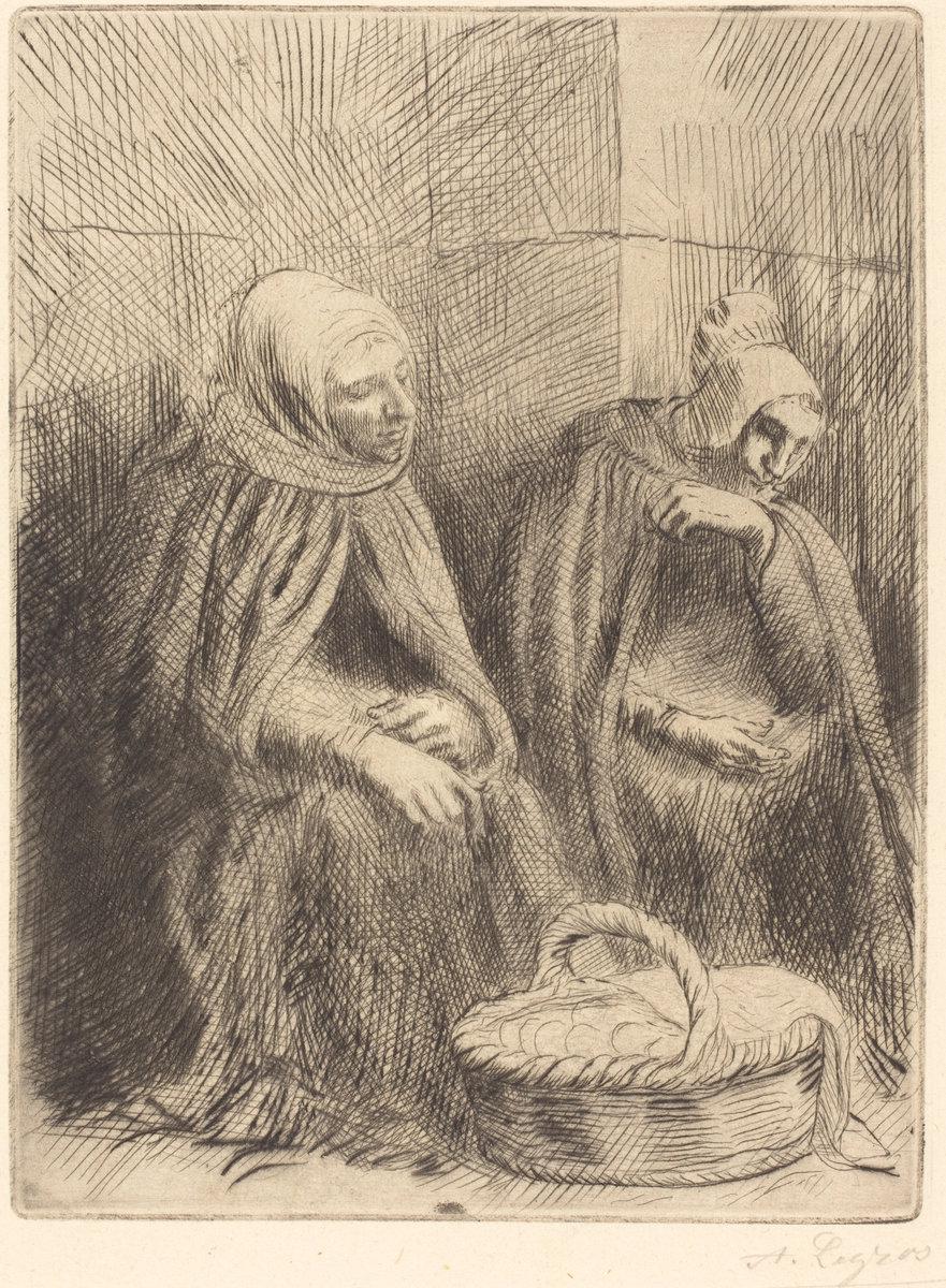 Alphonse Legros:Egg-sellers, 1st plate (Les marchandes d'oeu,16x12"(A3) Poster
