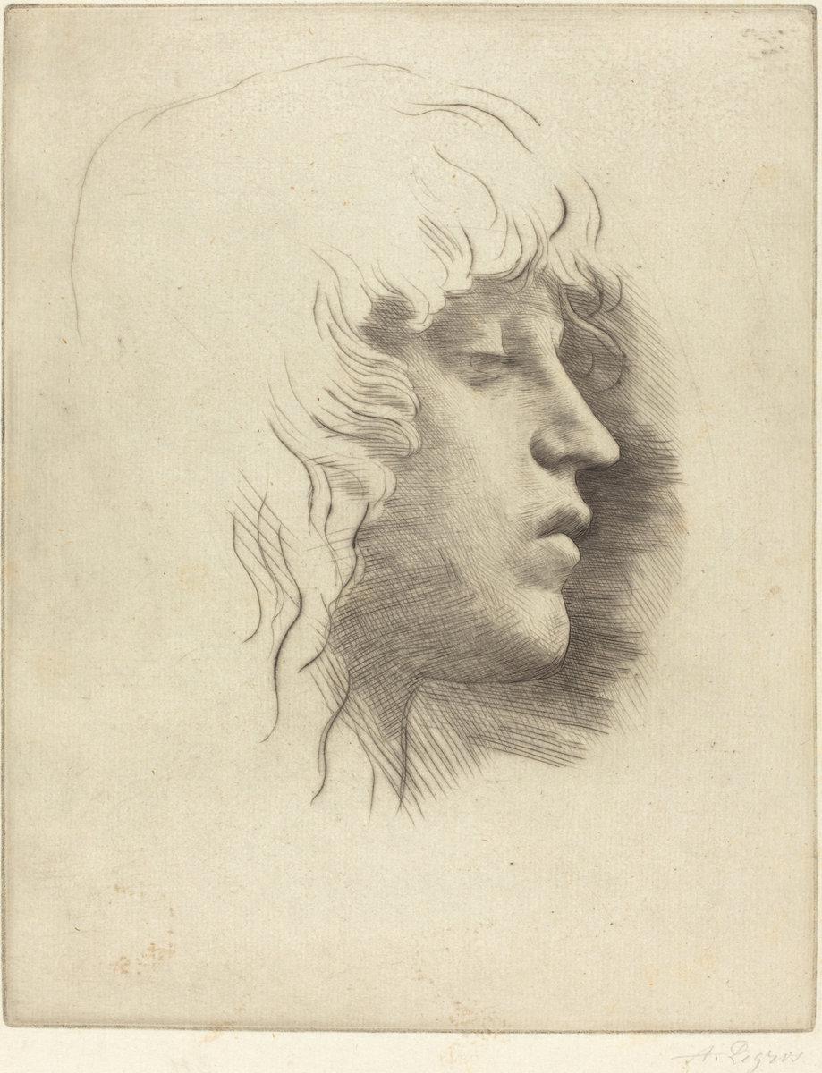 Alphonse Legros:Head of a Young Girl (Tete de jeune fille),16x12"(A3) Poster