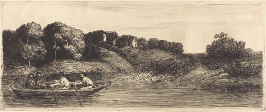 Alphonse Legros:Landscape with Boat, 1st plate  (Le paysage ,16x12"(A3) Poster