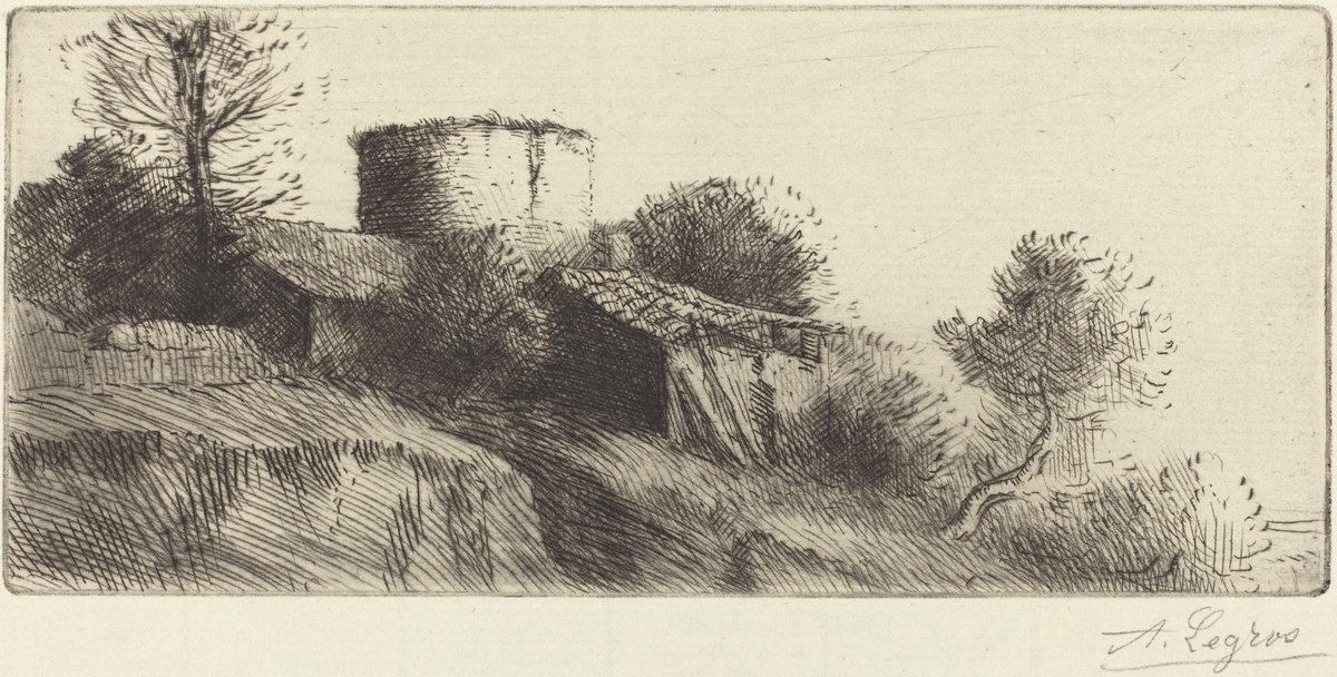 Alphonse Legros:Pigeon Tower (La tour aux pigeons),16x12"(A3) Poster