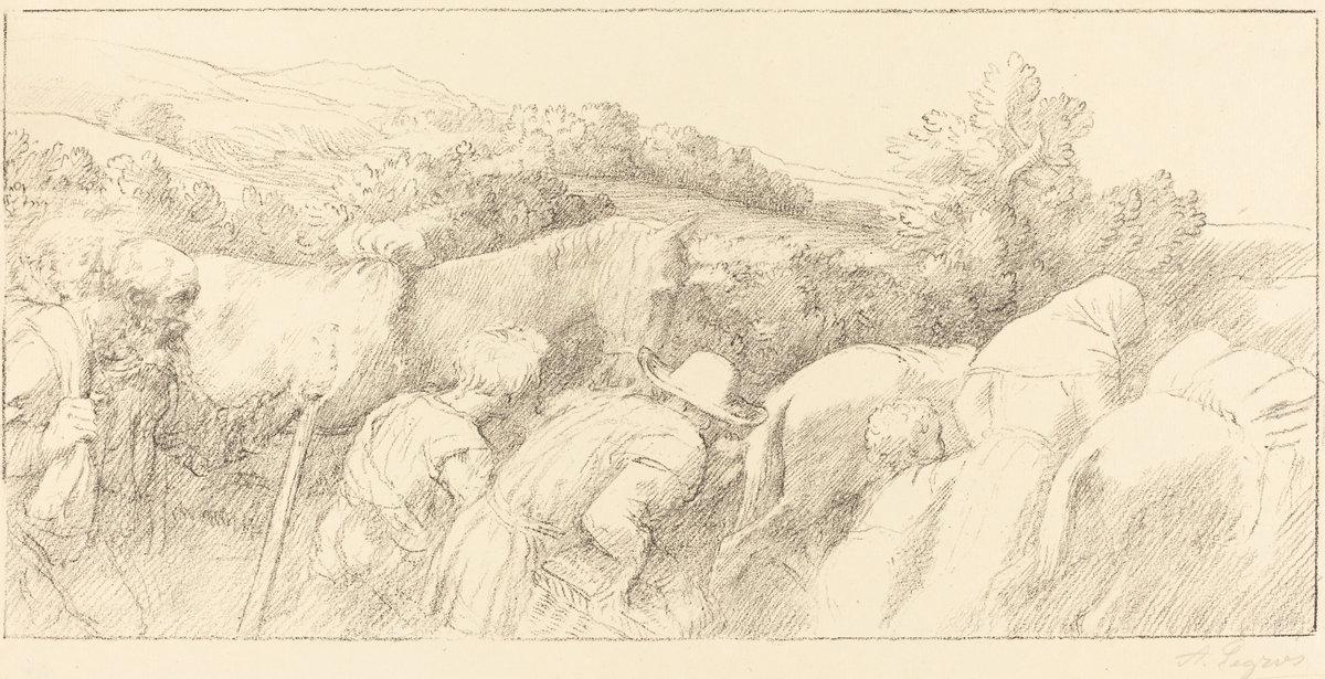 Alphonse Legros:Return of the Peasants (Le retour des paysan,16x12"(A3) Poster