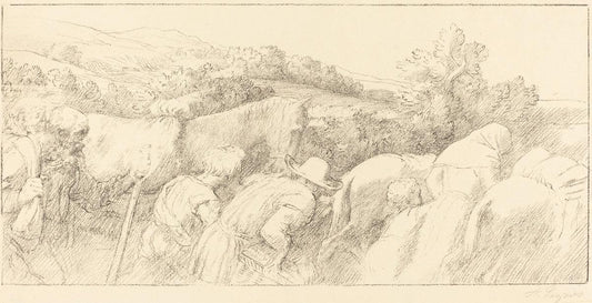 Alphonse Legros:Return of the Peasants (Le retour des paysan,16x12"(A3) Poster