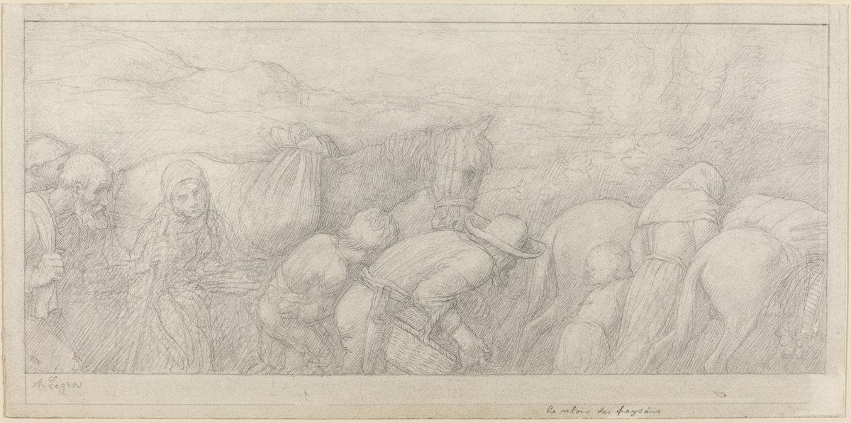 Alphonse Legros:Return of the Peasants,16x12"(A3) Poster