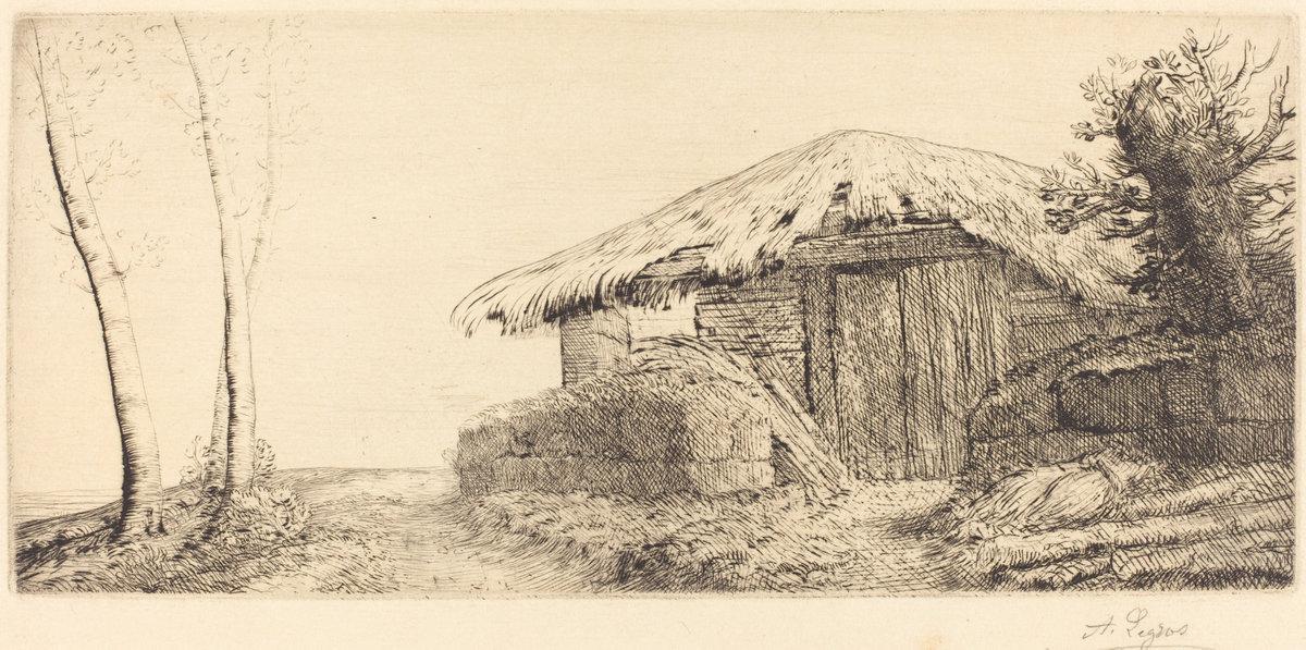 Alphonse Legros:Shepherd's Hut on a Hillside  (Bergerie sur ,16x12"(A3) Poster