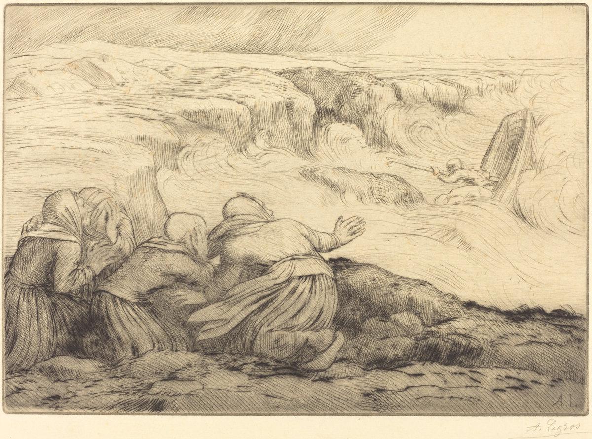 Alphonse Legros:Small Boat in Peril (Barque en peril),16x12"(A3) Poster