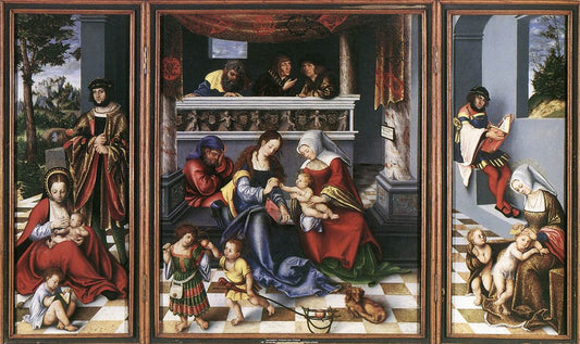 Altarpiece of the Holy Family, vintage artwork by Lucas Cranach the Elder, A3 (16x12") Poster Print
