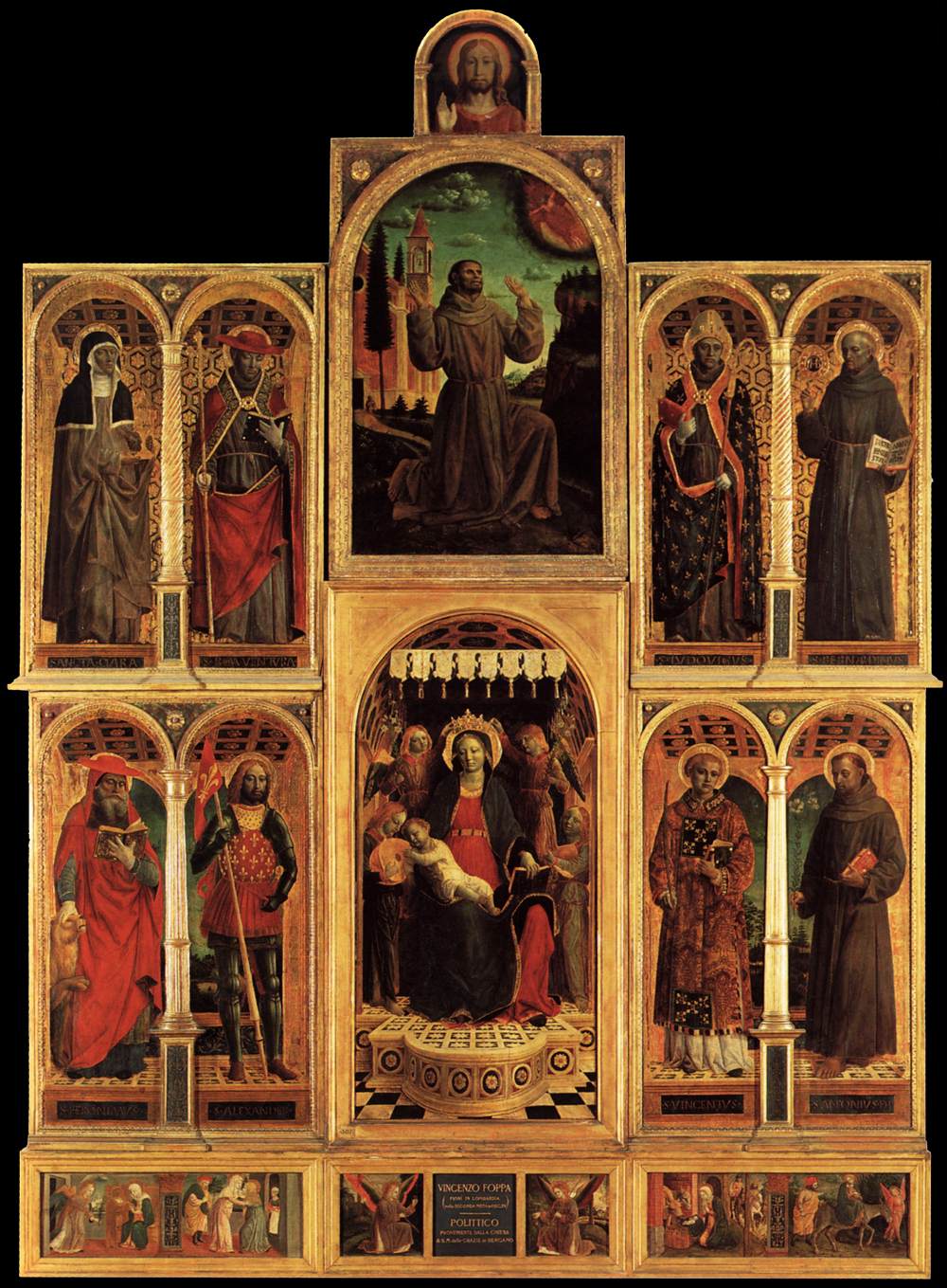 Altarpiece, vintage artwork by Vincenzo Foppa, A3 (16x12") Poster Print