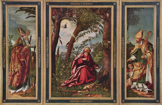 Alterpiece of Saint John the Evangelist, vintage artwork by Hans Burgkmair, A3 (16x12") Poster Print