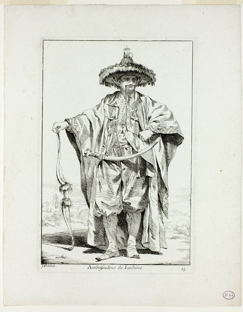 Ambassadeur de la Chine, plate fifteen from Caravanne du Sultan à la Mecque by  Joseph Marie Vien, 23x16"( A2 size) Poster Print