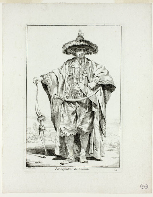 Ambassadeur de la Chine, plate fifteen from Caravanne du Sultan à la Mecque by  Joseph Marie Vien, 23x16"( A2 size) Poster Print