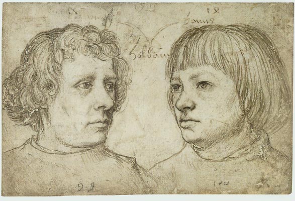 Ambrosius and Hans Holbein the Younger, vintage artwork by Hans Holbein the Elder, A3 (16x12") Poster Print