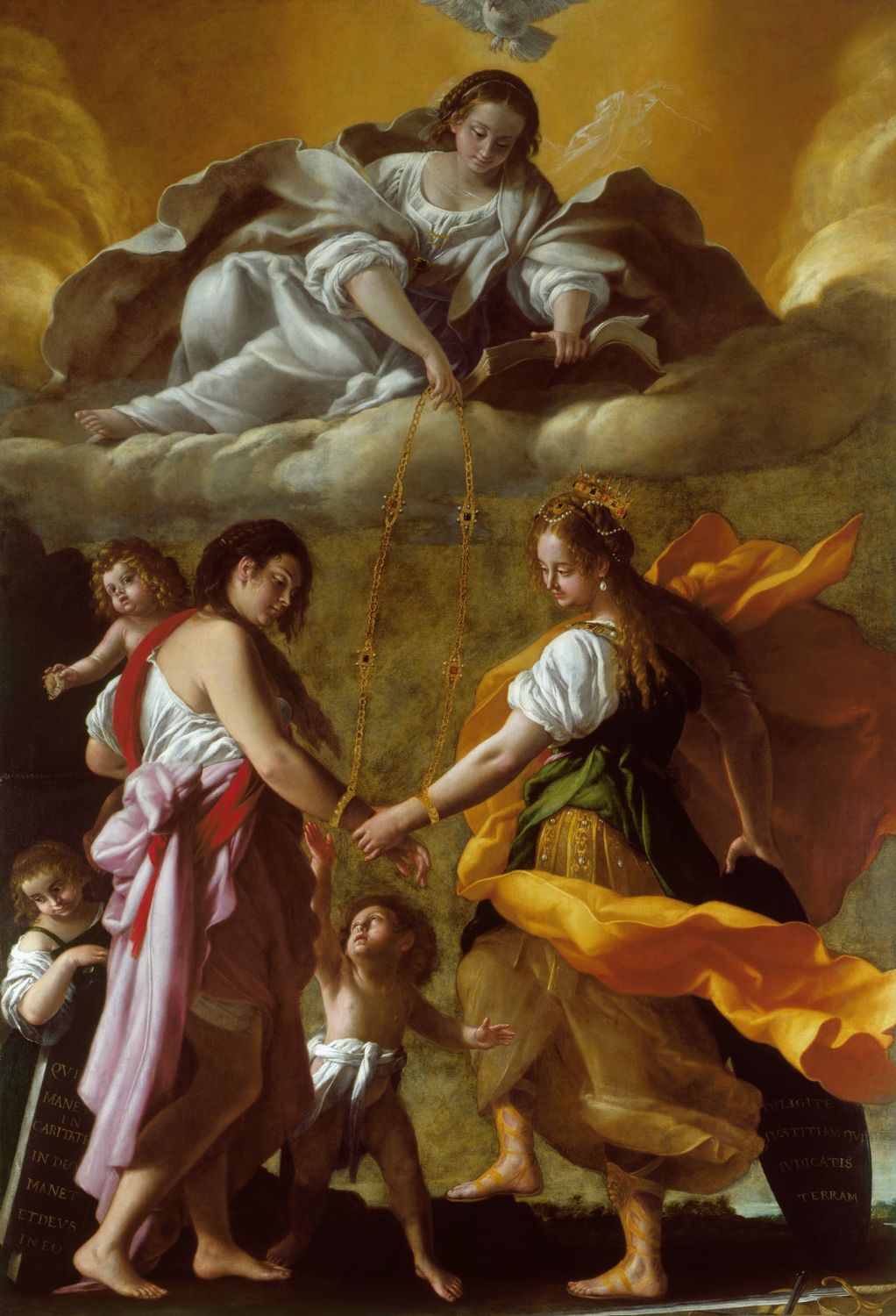 An Allegory of Charity and Justice Reconciled, vintage artwork by Giovanni Baglione, A3 (16x12") Poster Print