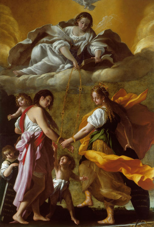 An Allegory of Charity and Justice Reconciled, vintage artwork by Giovanni Baglione, A3 (16x12") Poster Print