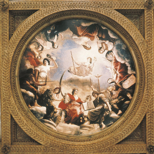 An Allegory of Peace and the Arts, vintage artwork by Orazio Gentileschi, A3 (16x12") Poster Print