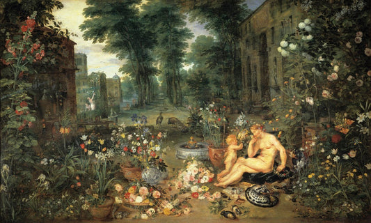 An Allegory of Smell, vintage artwork by Jan Brueghel the Elder, 12x8" (A4) Poster