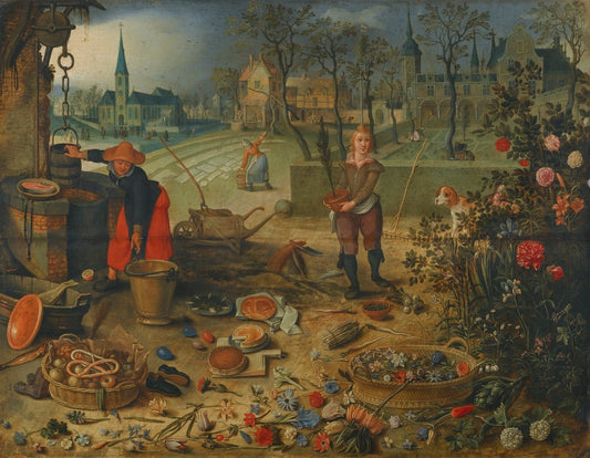 An Allegory of Spring, vintage artwork by Sebastian Vrancx, A3 (16x12") Poster Print