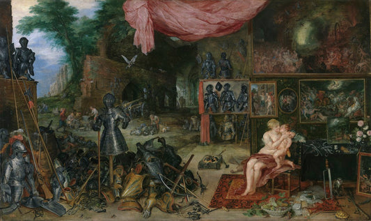 An Allegory of  Touch, vintage artwork by Jan Brueghel the Elder, 12x8" (A4) Poster