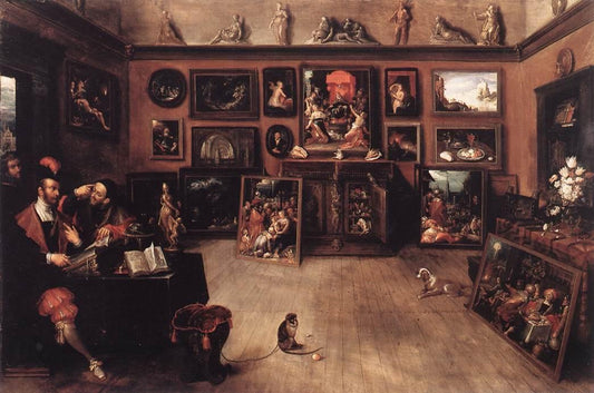 An Antique Dealer's Gallery, vintage artwork by Frans Francken the Younger, 12x8" (A4) Poster